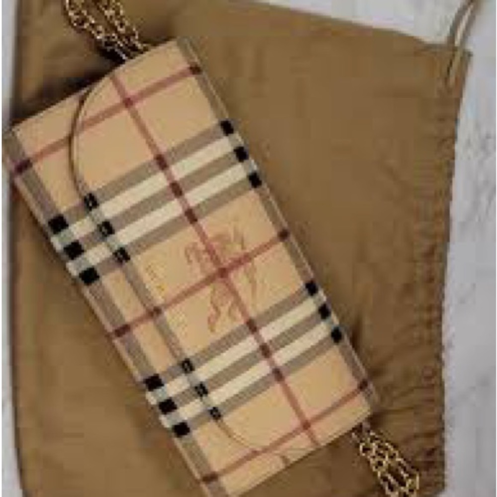 Burberry Wallet on Chain Haymarket Check Leather - Picture 3 of 4